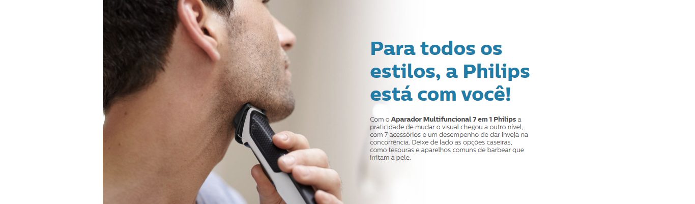 Aparador Multifuncional Philips Serie 3000 7 Acessórios 1 Velocidade Branco/Preto - MG3721/77